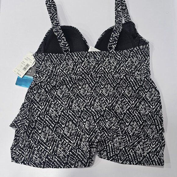 Swim Solutions Printed Triple Tier Tankini Top - Picture 6 of 10